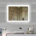 Ventes Miroir de salle de bain Miroir LED avec éclairage à travers des surfaces lumineuses givrées Miroir de salle de bain (90*70 cm, blanc froid)