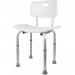 Pas cher Chaise de douche siège de douche ergonomique hauteur réglable pieds antidérapants charge max. 136 Kg alu HDPE blanc