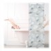 Ventes Store de baignoire, 60 x 240 cm, rideau de douche avec chaine, montage flexible, salle de bain, noir-blanc