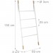 Ventes Porte-serviettes échelle blanc Portant escalier Valet vêtements 4 barres bambou métal HxlxP: 150x70x2cm, blanc - 2