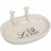 Ventes Porte-savon de poche vide Le Bain Paris en céramique blanche L14xPR10xH5,5 cm