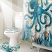 Ventes Motif de poulpe 150 * 180cm rideau de douche en tissu de salle de bain personnalisé imperméable à l'eau Rideau de bain Octopus