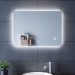 Ventes SIRHONA Miroir led 70x50 CM Miroir de salle de bains avec éclairage LED Miroir Cosmétiques Mural Lumière Illumination avec Commande par Effleurement