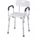 Pas cher Chaise de douche siège de douche ergonomique hauteur réglable pieds antidérapants charge max. 135 Kg alu HDPE blanc