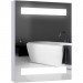 Ventes Miroir lumineux LED armoire murale design de salle de bain 2 en 1 dim. 50L x 15l x 60H cm MDF blanc