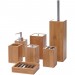 Boutique en ligne Set de salle de bains, 7 pièces HHG-786, accessoires de bain, distributeur de savon, bambou