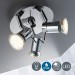 Pas cher Plafonnier salle de bain LED éclairage lampe plafond sdb chrome 3 spots orientables IP44 GU10