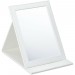 Ventes Miroir pliant, voyage, coiffeuse & camping, glace posée en cuir artificiel, Surface HxL: 20x13,5 cm, blanc