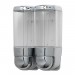 Boutique en ligne Mini distributeur de savon liquide | ABS-Polycarbonate | chrome-étendard | 2x0,3 litres | 110x80x160 | Basica | 1 pièce - Chrome