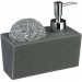 Boutique en ligne Distributeur de savon avec porte éponge - 17 cl - Imitation pierre