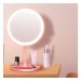 Ventes miroir de maquillage led de bureau avec lampe miroir de maquillage de chargement usb led miroir de remplissage rond rose - 3