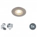 Pas cher LED Lot de 5 spots encastrables argent dimmable en 3 étapes - Ulo Qazqa Moderne Luminaire exterieur Luminaire interieur IP44 Rond
