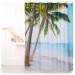 Ventes Rideau de douche 180 x 180 cm salle de bain plage sable palmier anti-moisissures polyester, coloré