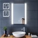 Ventes SIRHONA Miroir led 50x70 CM Miroir de salle de bains avec éclairage LED Miroir Cosmétiques Mural Lumière Illumination avec Commande par Effleurement