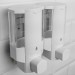 Boutique en ligne PrimeMatik - Distributeur transparent de savon de douche pour mur. 2 x réservoirs remplissable - 3