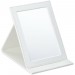 Ventes Miroir pliant, voyage, coiffeuse & camping, glace posée en cuir artificiel, Surface HxL: 16x11 cm, blanc