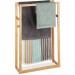 Ventes Porte-serviettes bambou, Support serviettes sur pied, 3 barres salle de bain, HxlxP: 90 x 60 x 20 cm, nature - 0