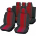 Ventes Housse de siège 14 pièces Unitec 84958 polyester rouge, noir siège conducteur, siège passager, siège arrière Q413151 - 0