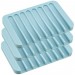 Boutique en ligne LITZEE Lot de 3 porte-savon en silicone avec cascade pour salle de bain cuisine Bleu